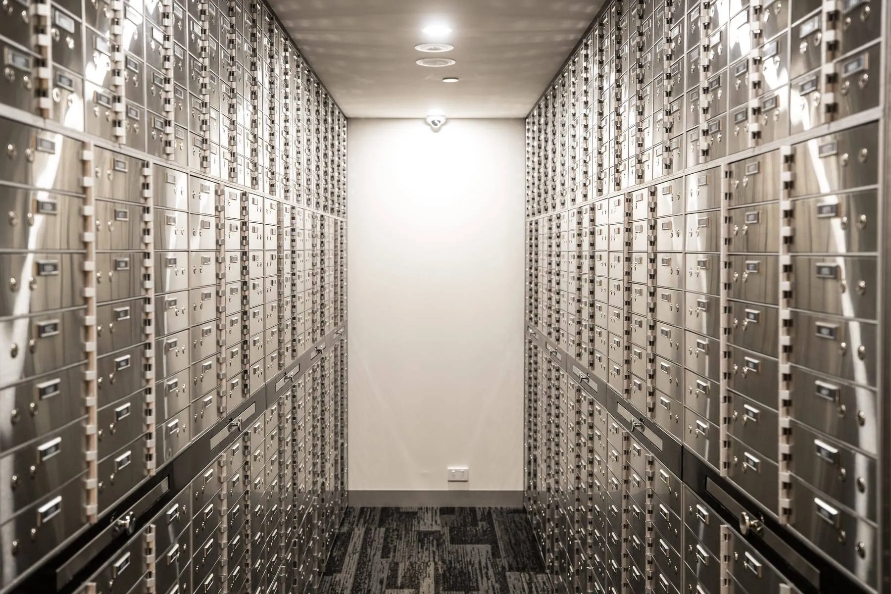 Vault corridor lined with safety deposit boxes at Fortis Vaults